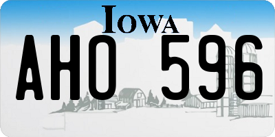 IA license plate AHO596