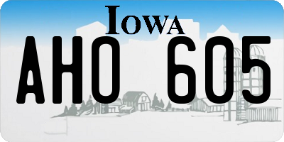IA license plate AHO605