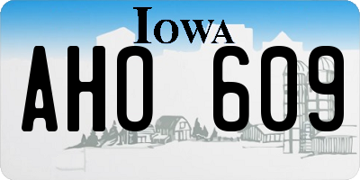 IA license plate AHO609