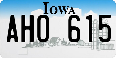 IA license plate AHO615