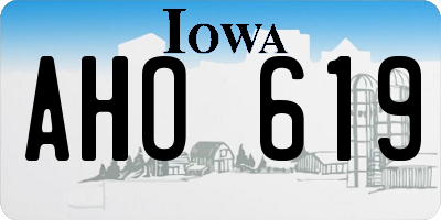 IA license plate AHO619