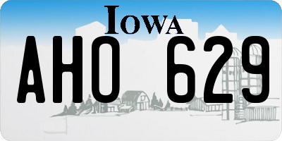 IA license plate AHO629