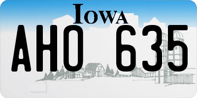 IA license plate AHO635