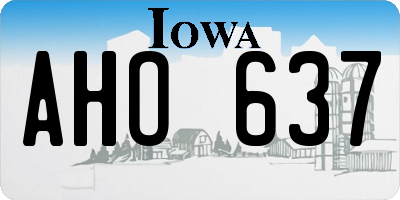 IA license plate AHO637