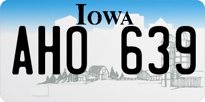 IA license plate AHO639