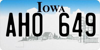 IA license plate AHO649