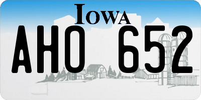 IA license plate AHO652