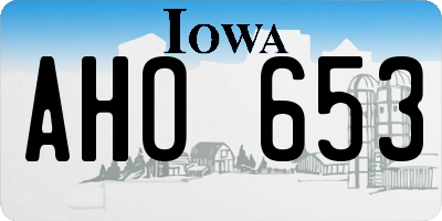 IA license plate AHO653