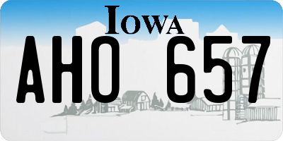 IA license plate AHO657