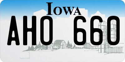 IA license plate AHO660