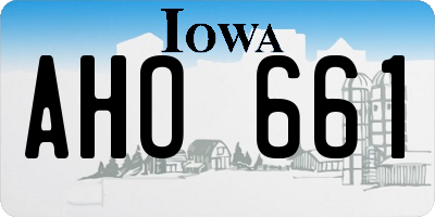 IA license plate AHO661