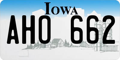 IA license plate AHO662
