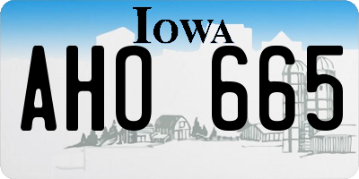 IA license plate AHO665