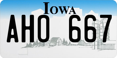 IA license plate AHO667