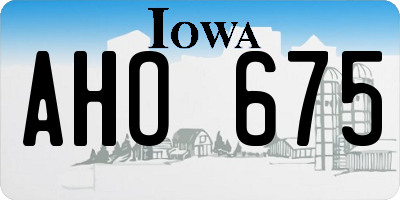 IA license plate AHO675