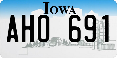 IA license plate AHO691