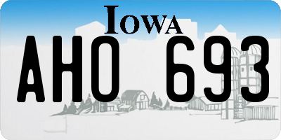 IA license plate AHO693