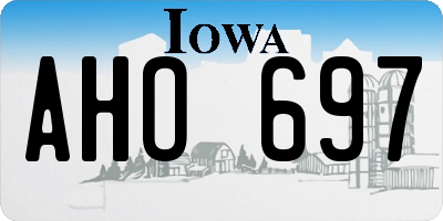 IA license plate AHO697