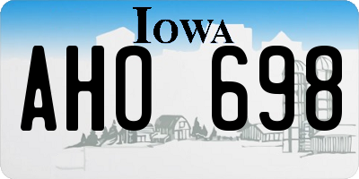IA license plate AHO698