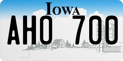 IA license plate AHO700