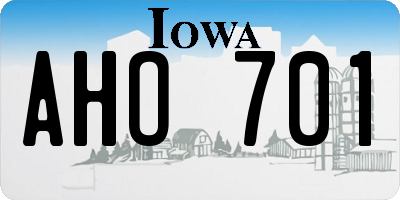 IA license plate AHO701