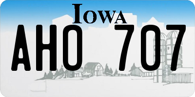 IA license plate AHO707