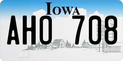 IA license plate AHO708