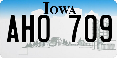 IA license plate AHO709