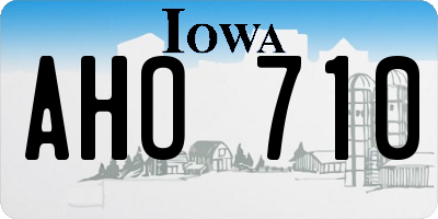 IA license plate AHO710