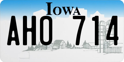 IA license plate AHO714
