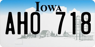 IA license plate AHO718