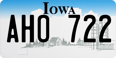 IA license plate AHO722