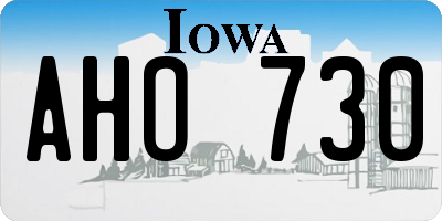 IA license plate AHO730