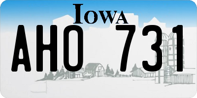 IA license plate AHO731