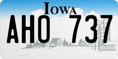 IA license plate AHO737