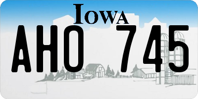 IA license plate AHO745