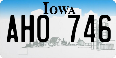 IA license plate AHO746