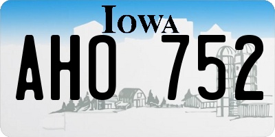 IA license plate AHO752