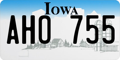 IA license plate AHO755