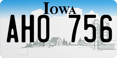IA license plate AHO756