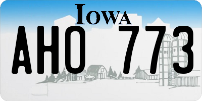 IA license plate AHO773