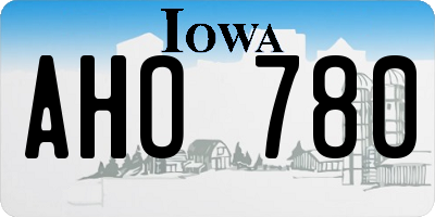 IA license plate AHO780