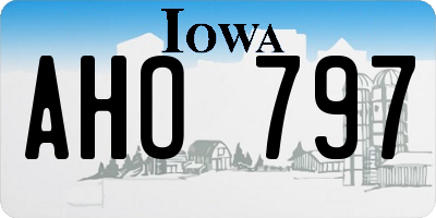 IA license plate AHO797