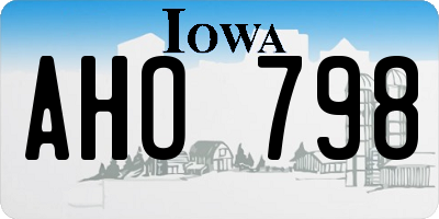 IA license plate AHO798