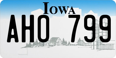 IA license plate AHO799