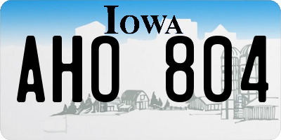 IA license plate AHO804