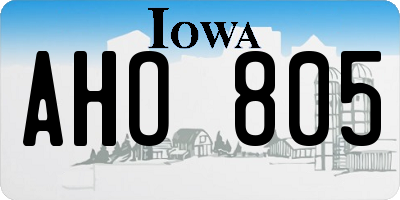 IA license plate AHO805