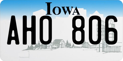 IA license plate AHO806