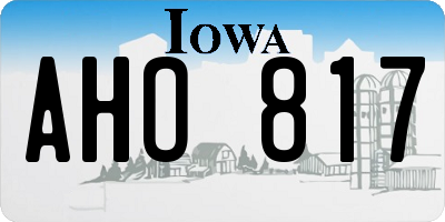 IA license plate AHO817