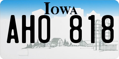 IA license plate AHO818